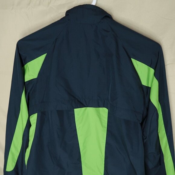 Vintage Y2K Nike MMIV Windbreaker Jacket Full Zip Navy Blue Green Women's Medium - Picture 7 of 14